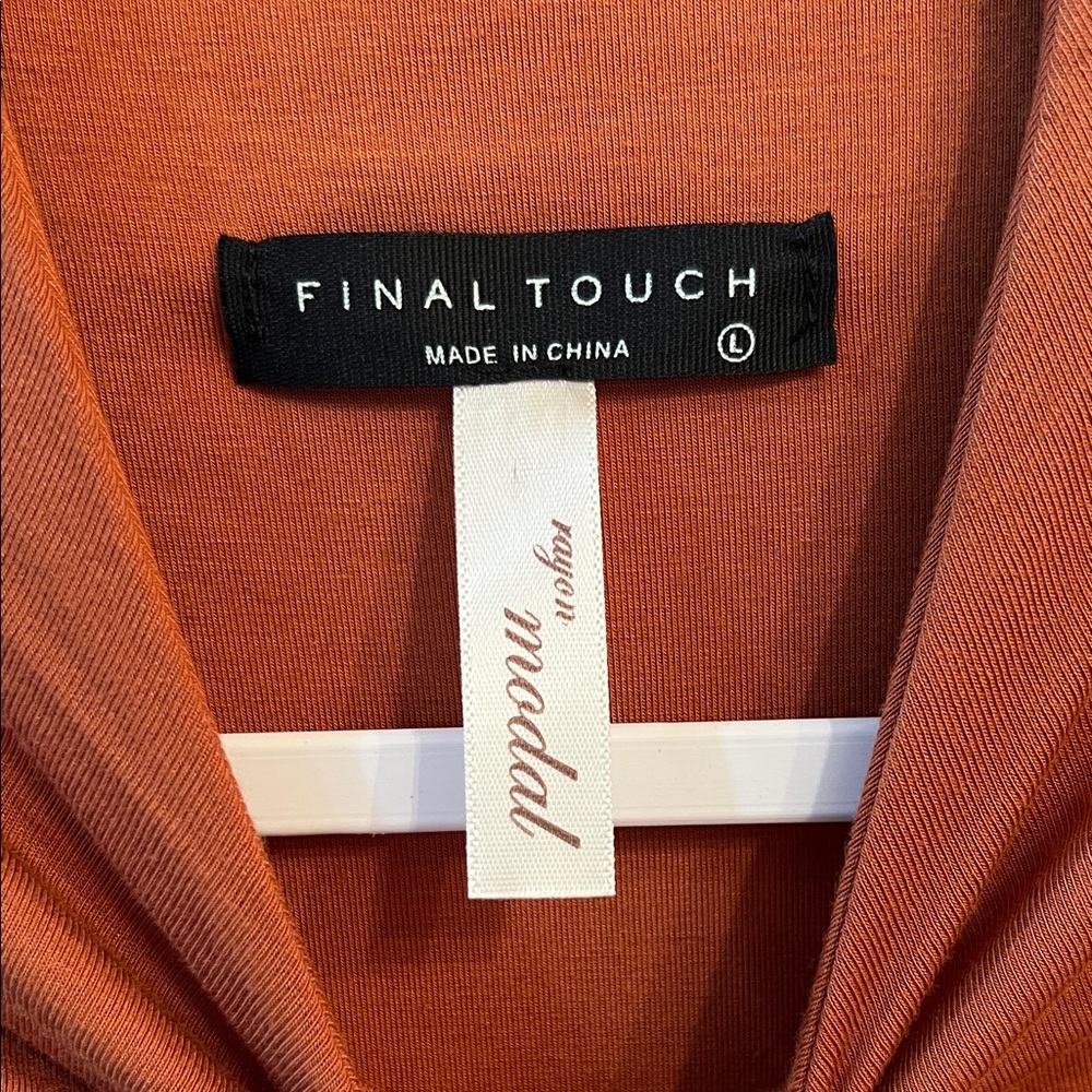 Final Touch Terracotta Long Sleeve Bodysuit - Picture 2 of 3